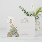 Succulents RSVP Card Jugendstil Hochzeit Einladung (Stehend Vorderseite)