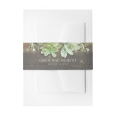 Succulents Rustic Country Wedding Einladungsbanderole (Vorderseite Beispiel)