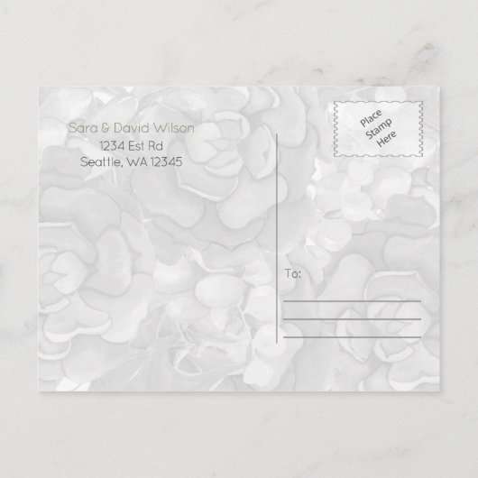 Succulents Rustikale Hochzeit speichern das Datum Ankündigungspostkarte (Rückseite)