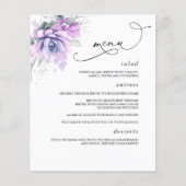 Succulents Silver Greenerity Wedding Menu Flyer (Vorne)