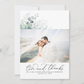 Succulents Silver Greenerity Wedding Vielen Dank Dankeskarte (Vorderseite)