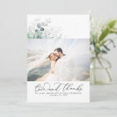 Succulents Silver Greenerity Wedding Vielen Dank Dankeskarte (Stehend Vorderseite)