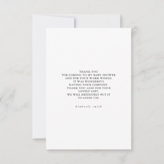 Succulents Silver Greenery Baby Shower Vielen Dank Dankeskarte (Rückseite)