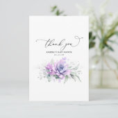 Succulents Silver Greenery Baby Shower Vielen Dank Dankeskarte (Stehend Vorderseite)