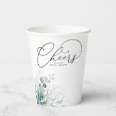 Succulents Silver Greenery Blätter Elegante Modern Pappbecher (Rückseite)