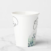 Succulents Silver Greenery Blätter Elegante Modern Pappbecher (Links)