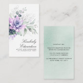 Succulents Silver Greenery Elegant Boho Foliage Visitenkarte (Vorne/Hinten)