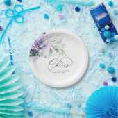 Succulents Silver Greenery Elegant Modern Cheers Pappteller (Party)