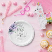 Succulents Silver Greenery Elegant Modern Cheers Pappteller (Party)