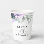 Succulents Silver Greenery Elegante Moderne Hochze Pappbecher (Rückseite)