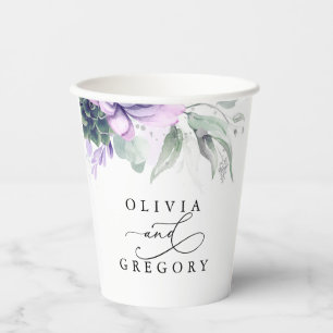 Succulents Silver Greenery Elegante Moderne Hochze Pappbecher