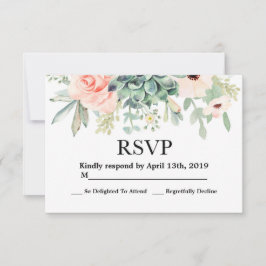 Succulents UAWG Hochzeitkarte RSVP Karte