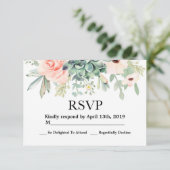 Succulents UAWG Hochzeitkarte RSVP Karte (Stehend Vorderseite)