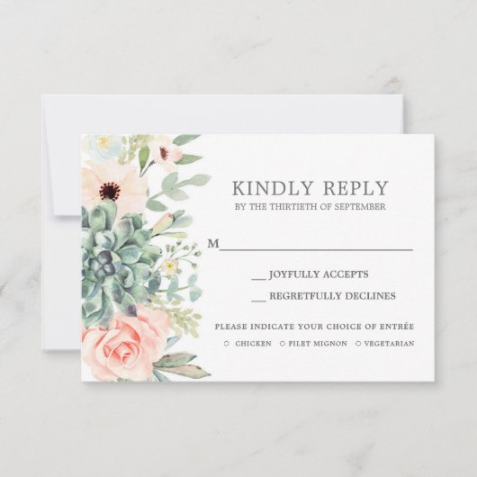 Succulents UAWG wedding insert card RSVP Karte (Vorderseite)
