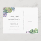 Succulents und Sparkle Save the Date Green ID515 Ankündigungspostkarte (Rückseite)