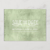 Succulents und Sparkle Save the Date Green ID515 Ankündigungspostkarte (Vorderseite)