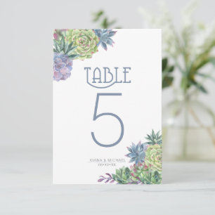 Succulents und Sparkle-Tischnummern Blue ID515 Einladung