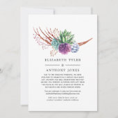 Succulents Virtual Wedding Reduced Guest List Ankündigung (Vorderseite)