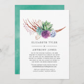 Succulents Virtual Wedding Reduced Guest List Ankündigung (Vorne/Hinten)