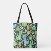 Succulents Watercolor Cactus Floral Pattern Tasche (Rückseite)
