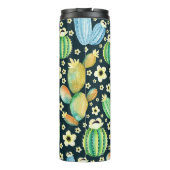 Succulents Watercolor Cactus Floral Pattern Thermosbecher (Rückseite)