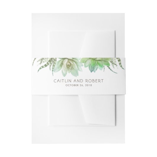 Succulents Wedding Einladungsbanderole (Vorderseite Beispiel)