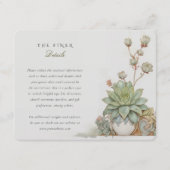 Succulents Wedding Information Card Vintag Begleitkarte (Vorderseite)