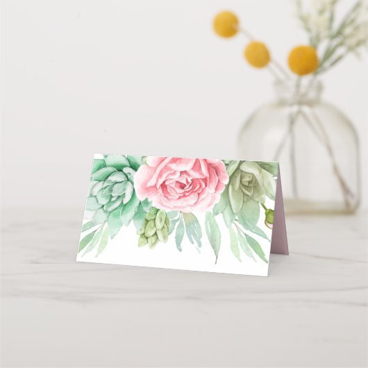 Succulents Wedding Platzkarte (Rückseite)