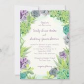 Succulents Wedding Water Einladung (Vorderseite)