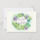 Succulents Wedding Watercolor UAWG RSVP Karte (Rückseite)