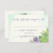 Succulents Wedding Watercolor UAWG RSVP Karte (Vorne/Hinten)