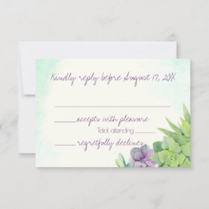 Succulents Wedding Watercolor UAWG RSVP Karte