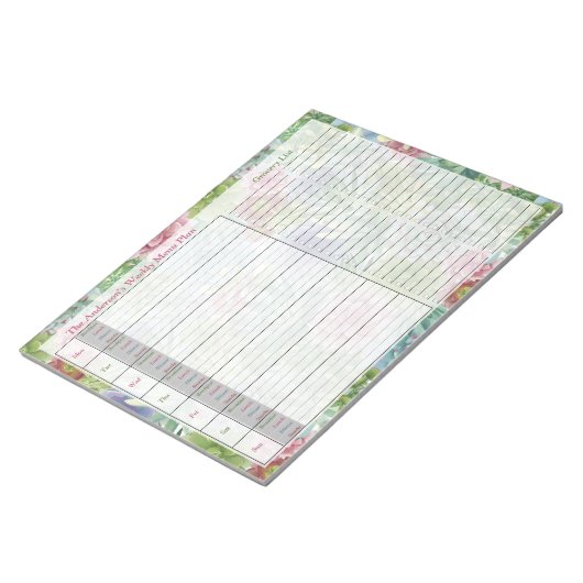Succulents Weekly Personalisiert Menu Plan Notepad Notizblock (angewinkelt)