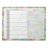 Succulents Weekly Personalisiert Menu Plan Notepad Notizblock (Vorderseite)