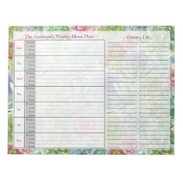 Succulents Weekly Personalisiert Menu Plan Notepad Notizblock