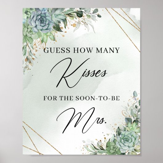 Succulents Wie viele Küsse für die bald werdende F Poster (Vorne)