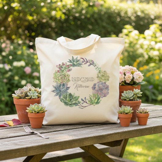 Succulents Wreath Bridesmaid ID517 Tragetasche