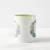 Succulents Wreath Mother of the Bride ID517 Zweifarbige Tasse (Mittel)