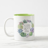 Succulents Wreath Mother of the Groom ID517 Zweifarbige Tasse (Links)