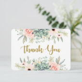 Succules Aquarell Blumenkarte Dankeskarte (Stehend Vorderseite)