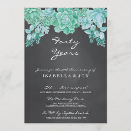 Succules auf Chalkboard Hochzeitstag Party Einladung