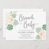 Succules baby Duwer Brunch Girl Invasion Einladung (Vorne/Hinten)