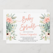 Succules baby Sprinkle girl Einladung (Vorne/Hinten)