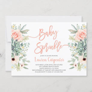 Succules baby Sprinkle girl Einladung