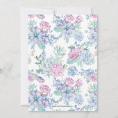 Succules Blume & Gold-Hochzeitsszenario-Party Einladung (Rückseite)