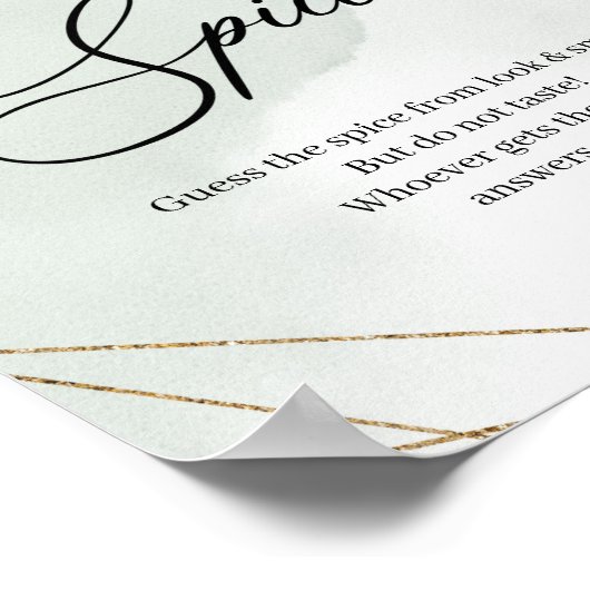 Succules blumengold Name dieses Gewürzspiel-Zeiche Poster (Ecke)