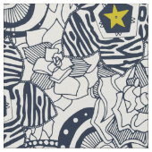 Succules Elfenbein Chartreuse-Stern Stoff (Nahaufnahme)