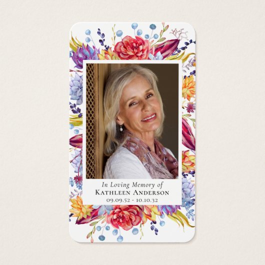 Succules Foto Memorial Prayer Card (Vorderseite)