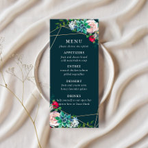 Succules & Gold Chic Wedding Menu