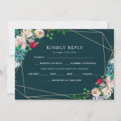 Succules & Gold Chic Wedding RSVP Einladung (Vorderseite)